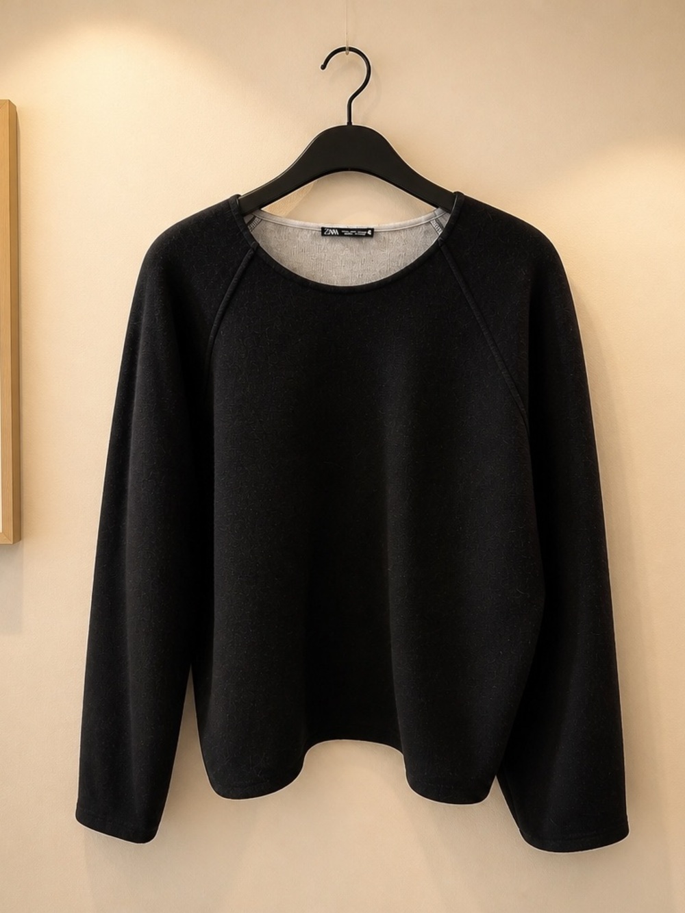 ZARA Black Crewneck Pullover Sweater
